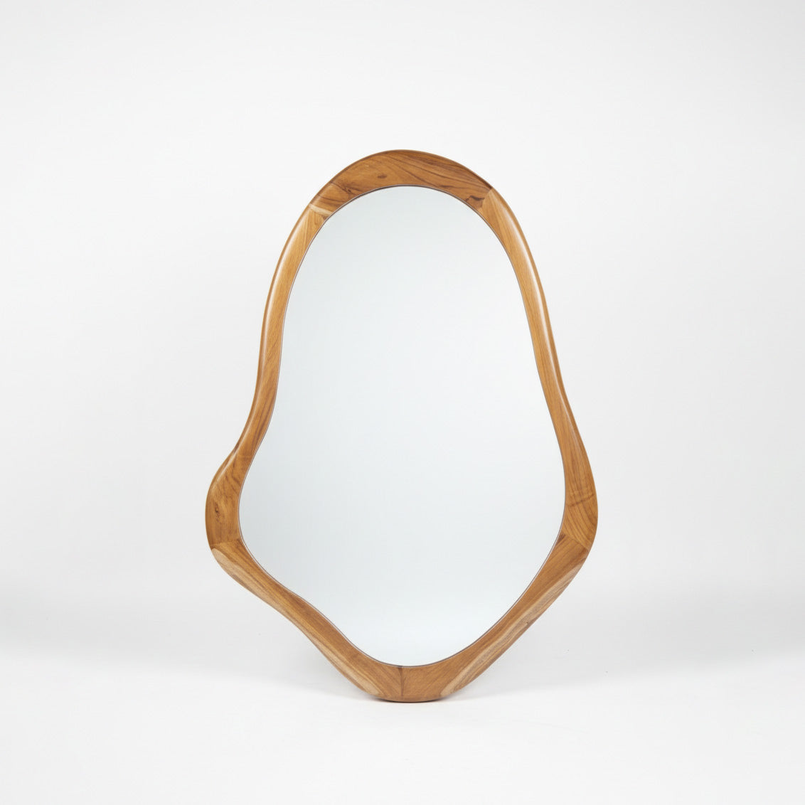 Wooden Organic Mirror 'Lestari' - Natural - 100 x 65 cm
