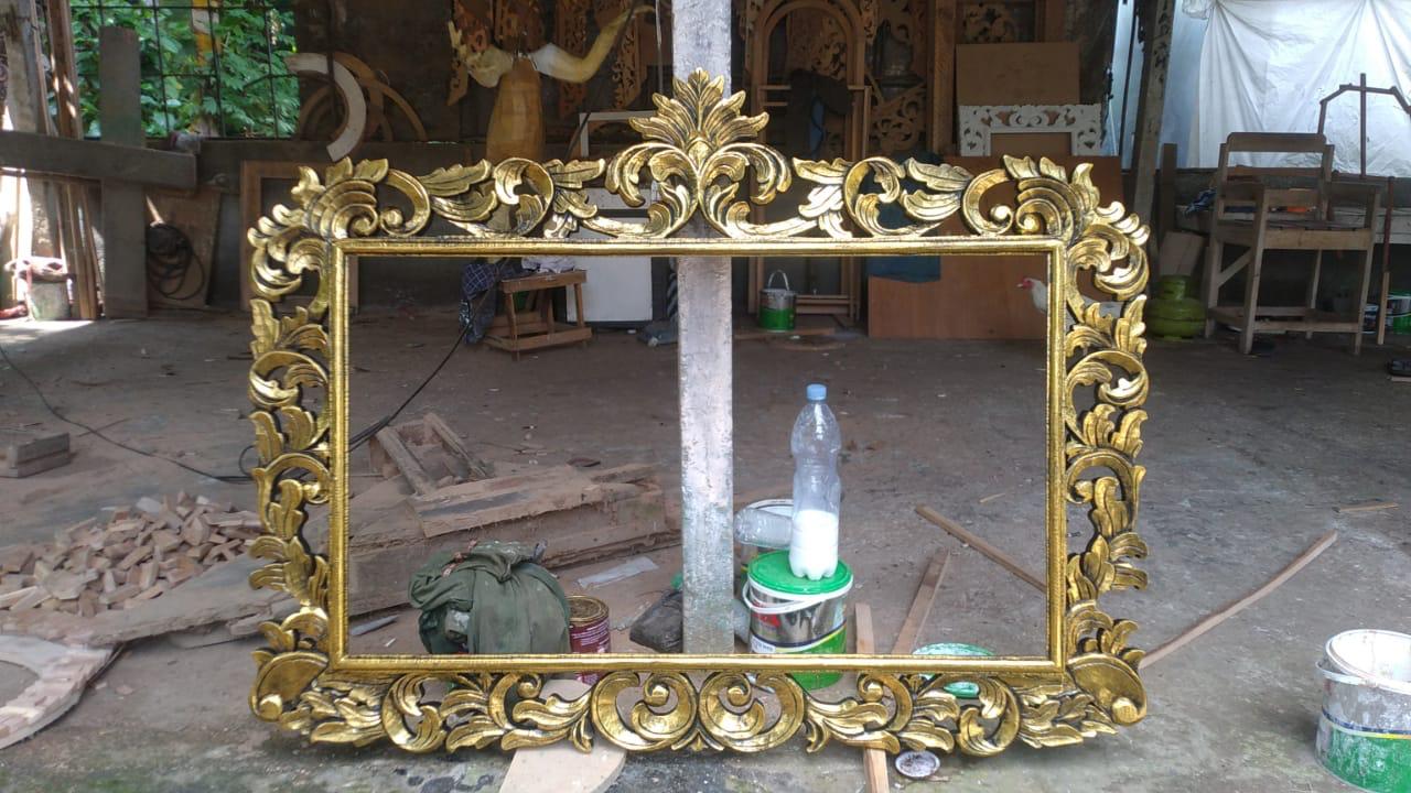 Custom Hand Carved Photo Frame "Uluwatu" Gold Wash - 105 x 137cm