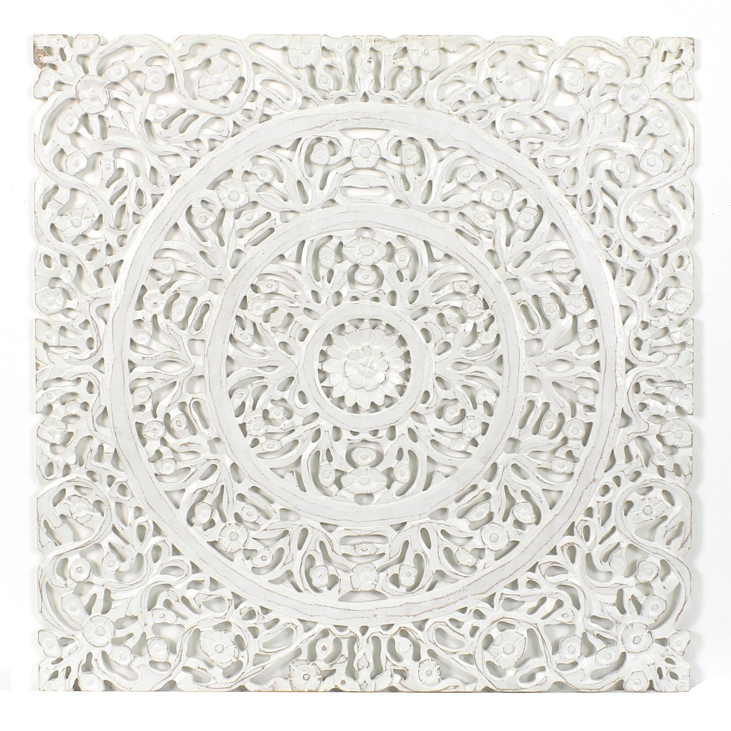 Carved Decorative Panel "Jetun" - White Wash - 60 cm