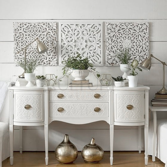 Set of 3 Decorative Panels "Pererenan" 20x20 inches each