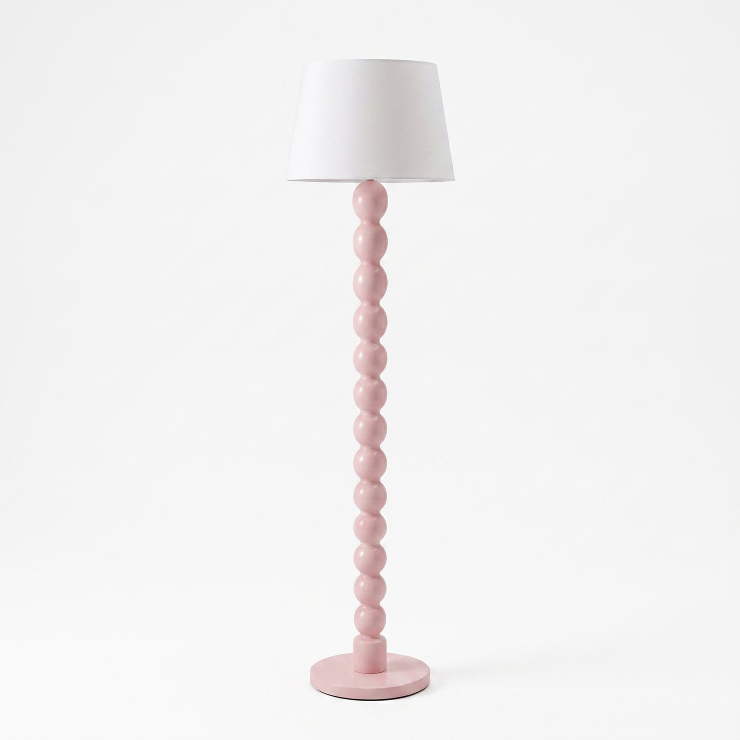 'Bubble' Floor Lamp – 150 cm | Handcrafted Teak Wood Floor Lamp in Soft Pink