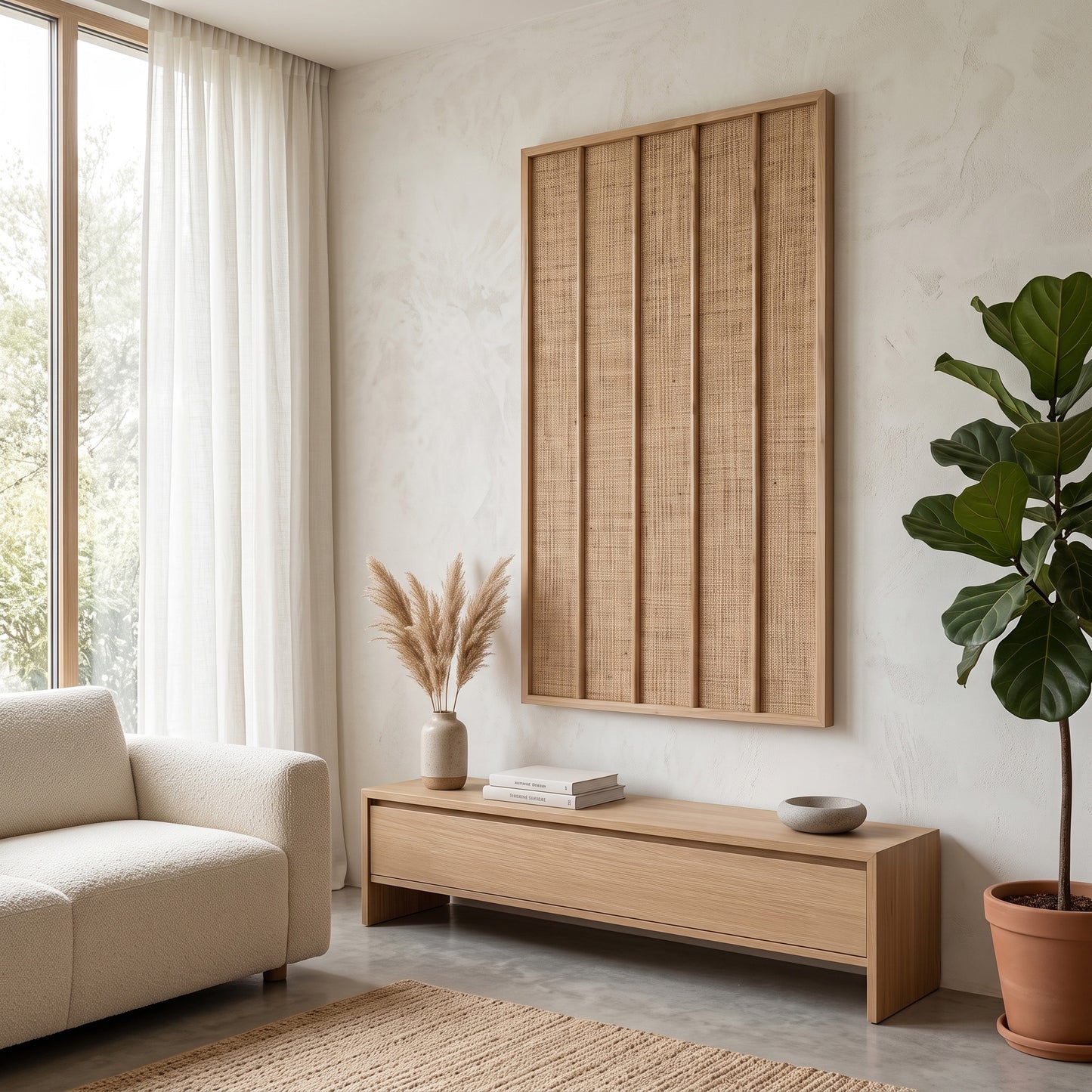 Rattan Wall Panel 'Savana' - 100 x 60 cm