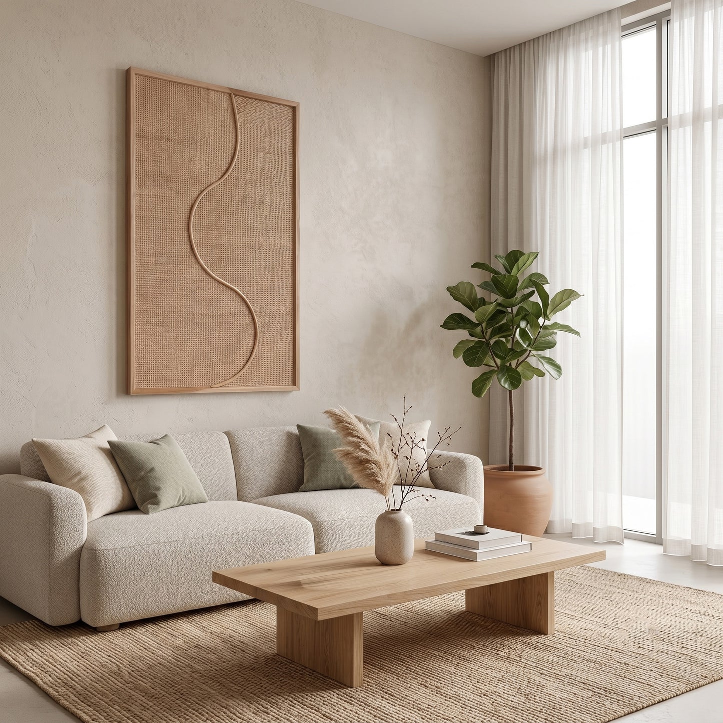 Rattan Wall Panel 'Rimba' - 100 x 60 cm