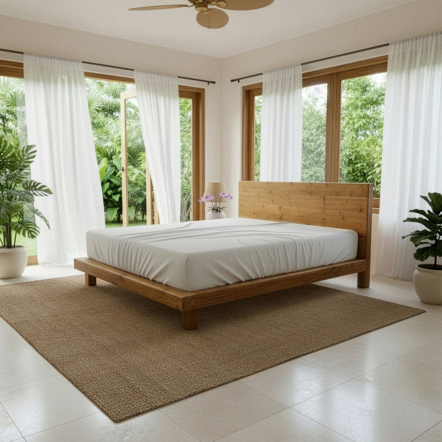 Teak Wooden Bed Frame "Kanav" - King Size
