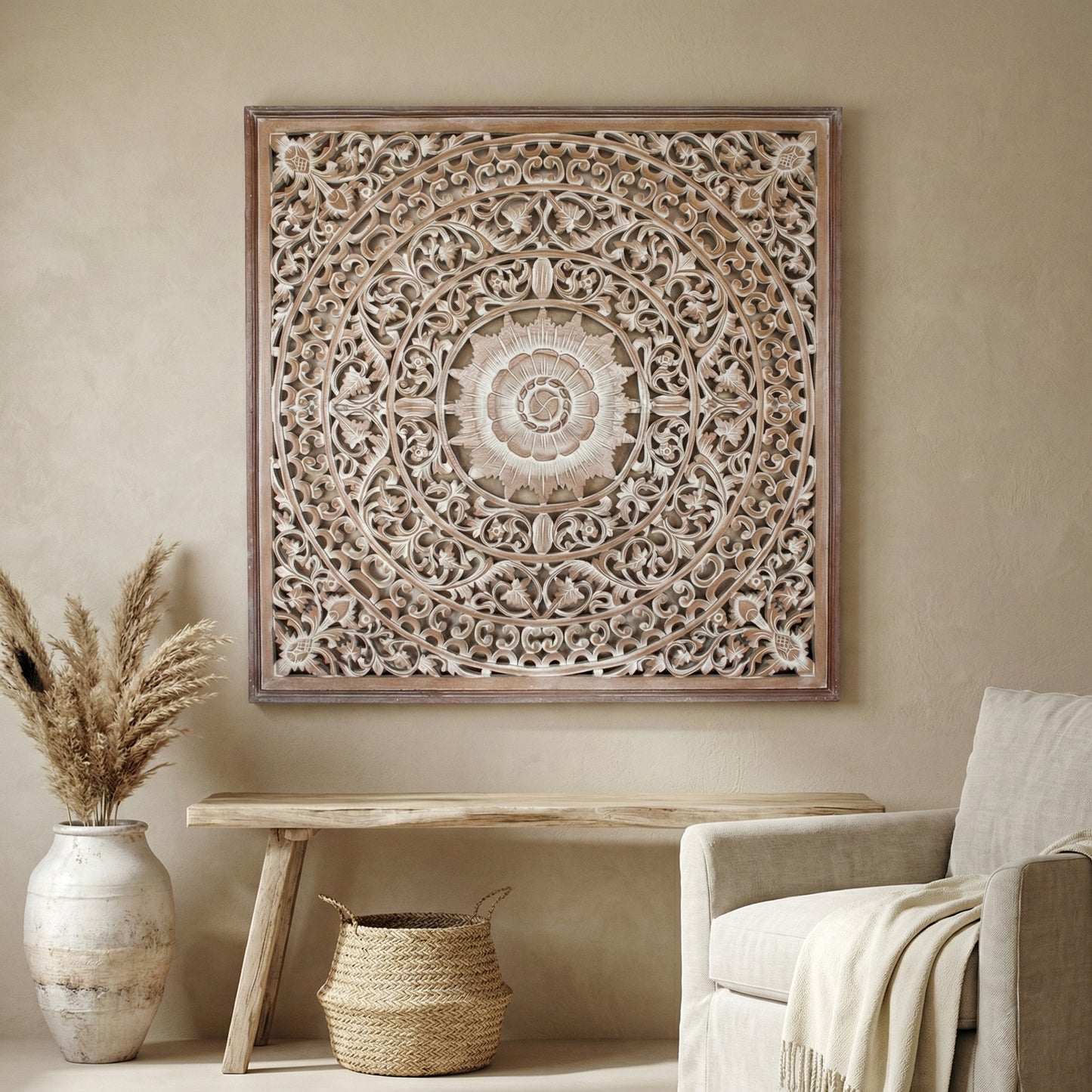 Carved Decorative Panel "Bintang" - 100 cm