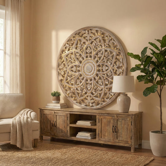 Carved Decorative Mandala  "Bunga" - 100 cm