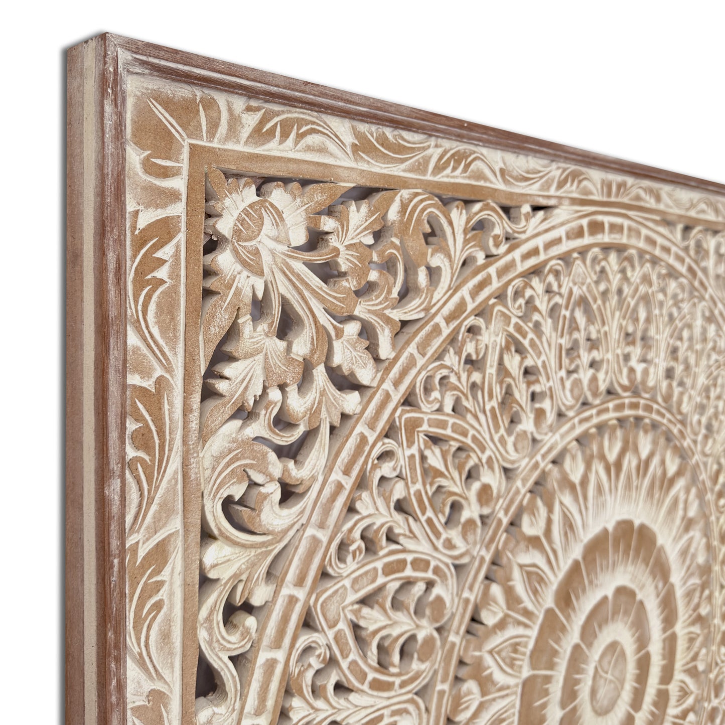 Carved Bed Headboard "Cendana" - Antic Wash