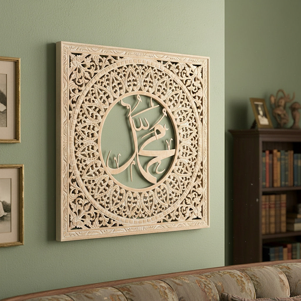 Decorative Panel "Cendana" Islamic "Muhammad"- Antic Wash