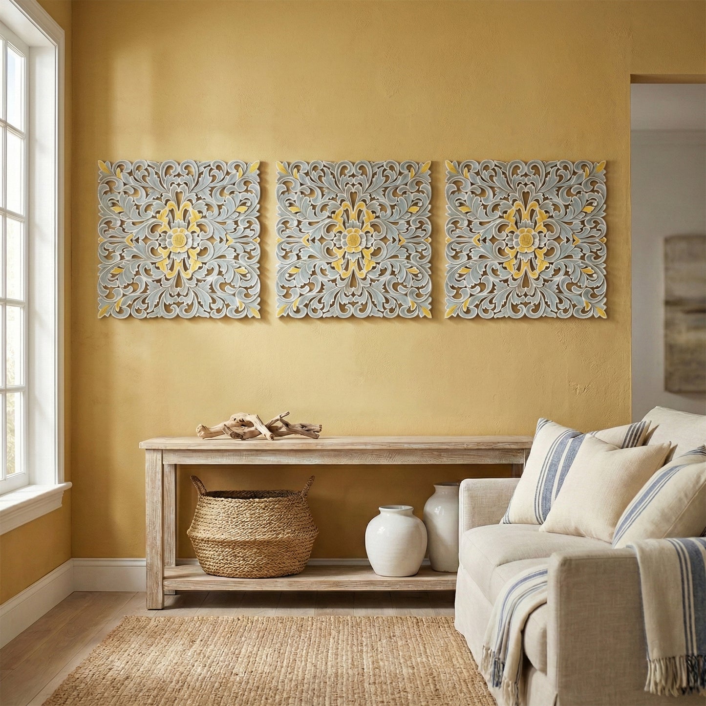 Carved Decorative Panel "Dahlia" - 60 cm