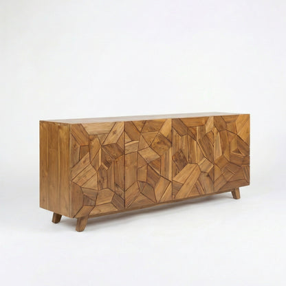 Wooden Carved Sideboard Console Cabinet "Pusaka" - Natural - 180 cm