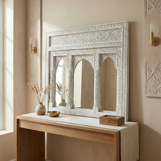 Hand Carved Mirror "Jenggala" - 105 cm