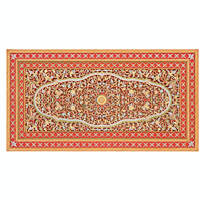 Carved Decorative Panel "Jimbaran" - Multicolor Red - 185 x 100 cm