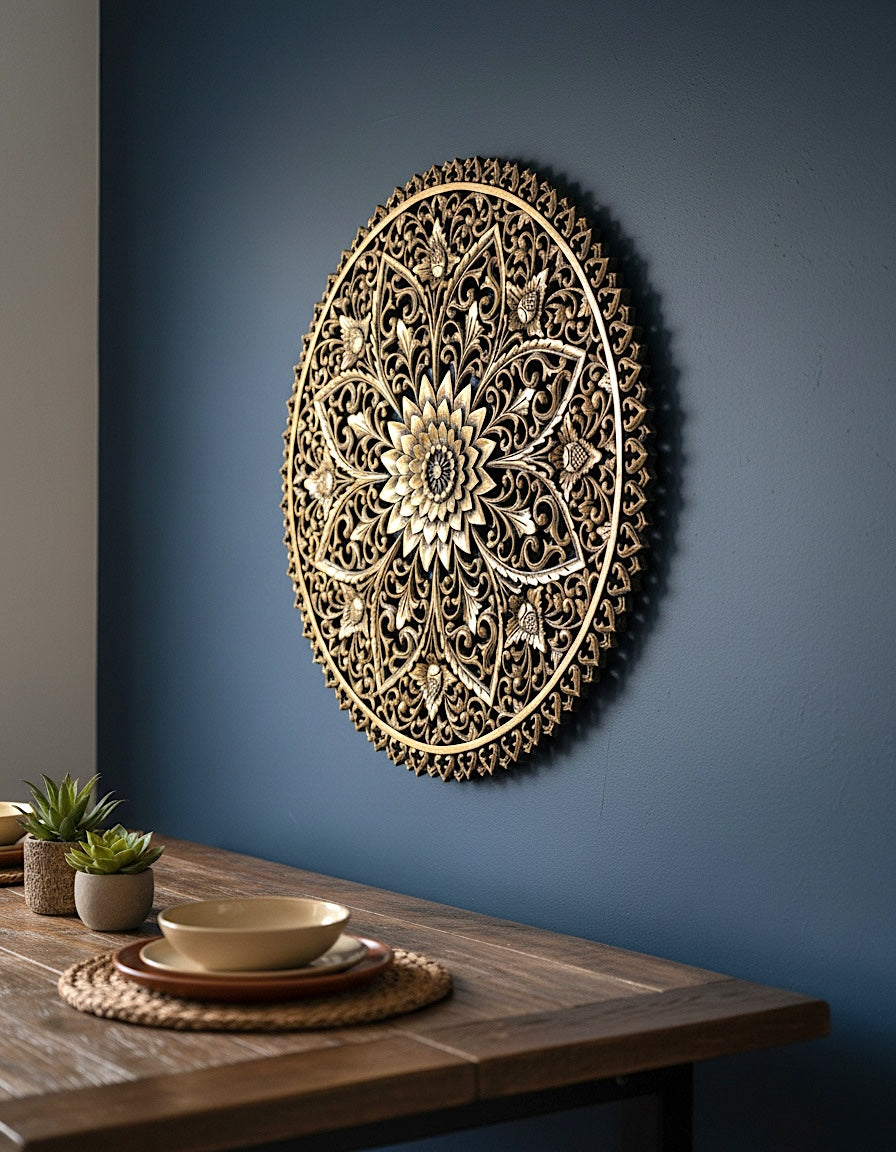 Carved Decorative Mandala "Kejayaan" - 80 cm