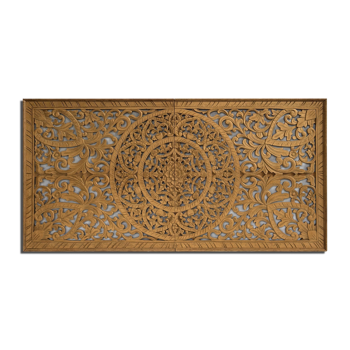 Half Size Mandala Bed Headboard "Manusa"- Natural - USA