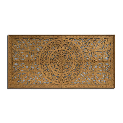 Half Size Mandala Bed Headboard "Manusa"- Natural - USA