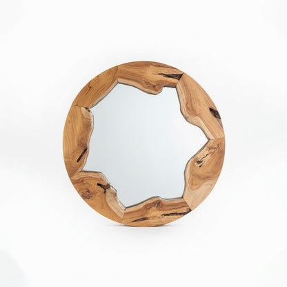 Wooden Organic Mirror "Teduh" - Natural - 60 cm