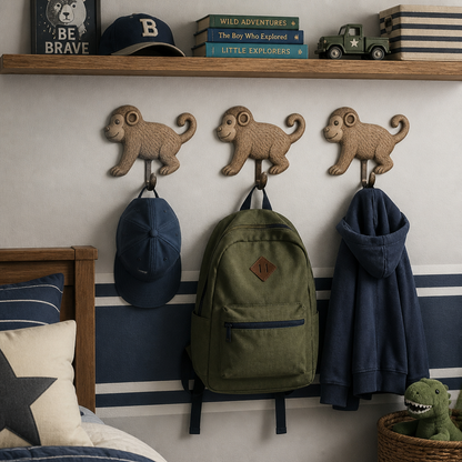 Brass Carved Hanger - Monkey