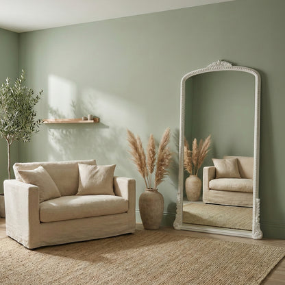 Hand Carved Mirror "Nirmala" - 180 cm - White