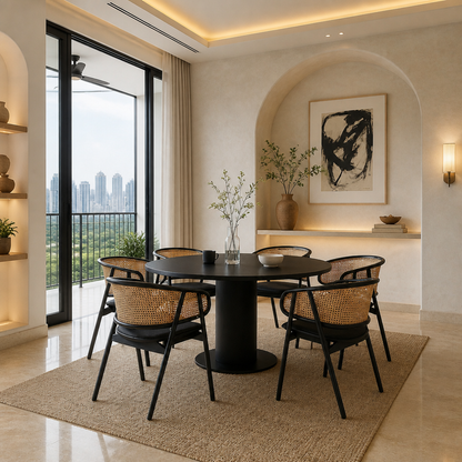 Eloise Dining Chair - Black & Natural