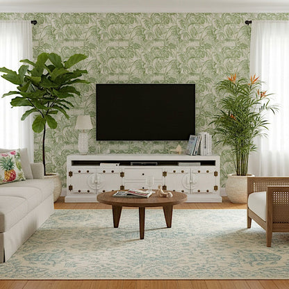 Wooden Media Console "Inggrid" - White Wash - 180 cm