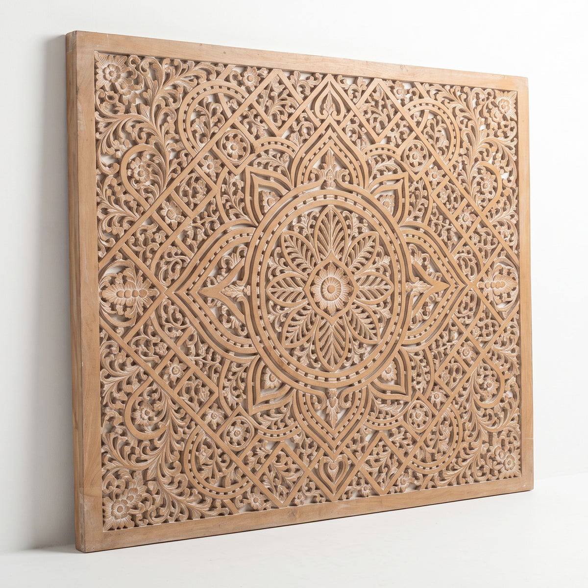 Carved Decorative Panel "Jatiluwih" in Antique Wash - 160 x 140 cm