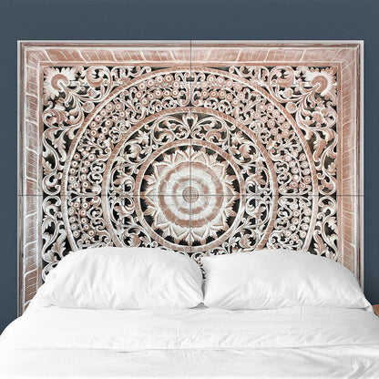 bed headboard berawa antic wash bali design hand carved hand made home decorative house furniture wood material