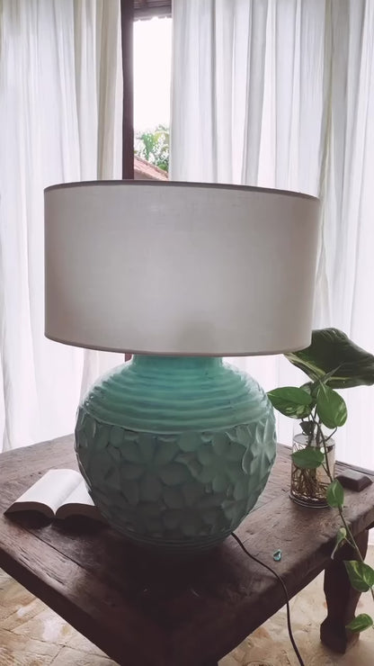 Ceramic Table Lamp 'Bleuet' - Turquoise