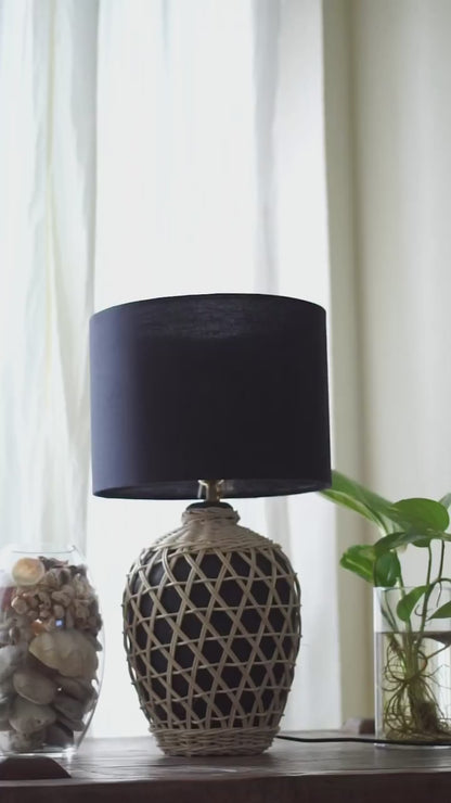 Ceramic Table Lamp 'Pensée' - Black