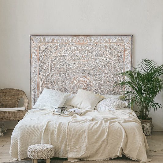 bed headboard malawi antic wash bali design hand carved hand made home decorative house furniture wood material